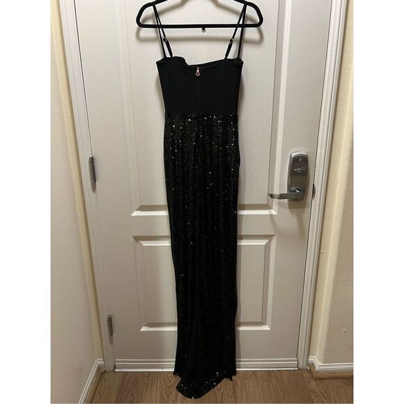 Nookie Monet Gown Black Maxi cocktail Date Dress size S NWT $500 - Picture 6 of 6